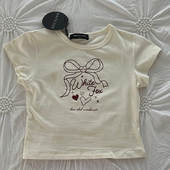 White Fox Boutique Tops - White Fox “Love You Forever” Baby Tee NWT | Size XS